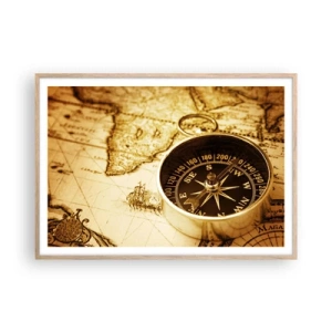 Póster en marco roble claro - ¿Este u Oeste? - 100x70 cm