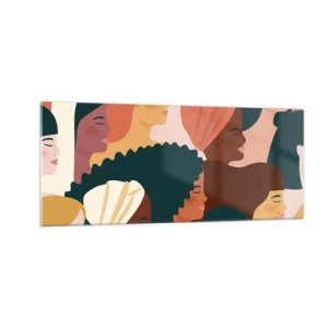 Cuadro sobre vidrio - Impresiones sobre Vidrio - La feminidad - 100x40 cm