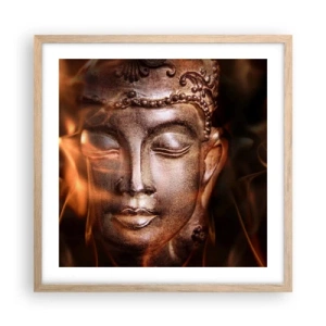 Póster en marco roble claro - Solo existe el aquí y el ahora - 50x50 cm