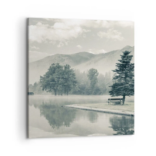 Cuadro sobre lienzo - Impresión de Imagen - El lago sigue durmiendo - 60x60 cm