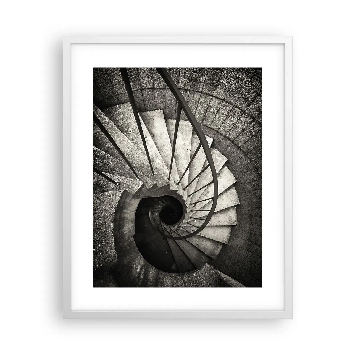 Póster en marco blanco - Escaleras arriba, escaleras abajo - 40x50 cm