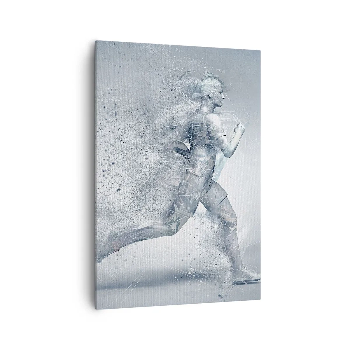 Cuadro sobre lienzo - Impresión de Imagen - Una figura dinámica corriendo en un estilo abstracto. - 70x100cm - Energía cristalina - Decoración de pared moderna para salón y dormitorio ARTTOR