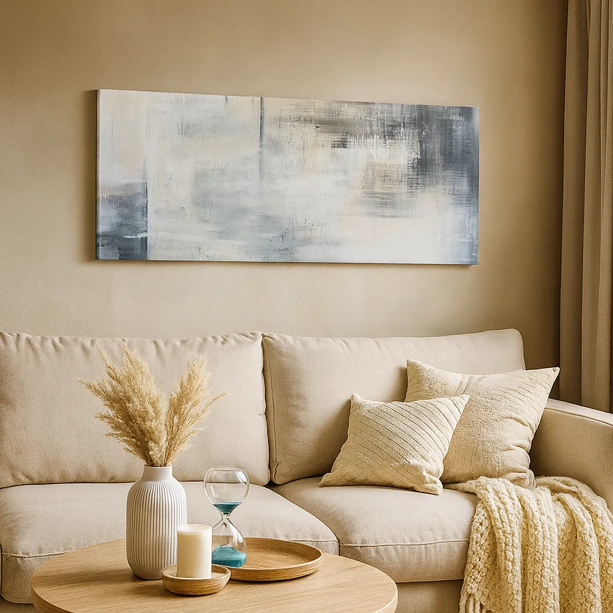 Cuadro sobre lienzo - Impresión de Imagen - Detrás de un velo azul - 30x30 cm