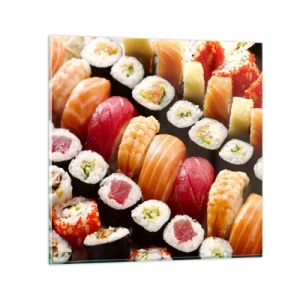 Cuadro sobre vidrio - Impresiones sobre Vidrio - Colores y sabores de Asia - 40x40 cm