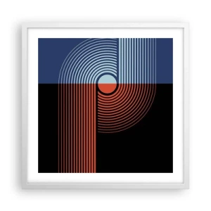 Póster en marco blanco - En un abrazo geométrico - 50x50 cm