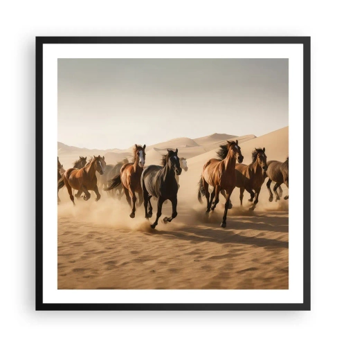 Póster en marco negro - Libre como el viento - 60x60 cm
