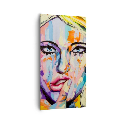 Cuadro sobre lienzo - Impresión de Imagen - Mírala a los ojos - 65x120 cm