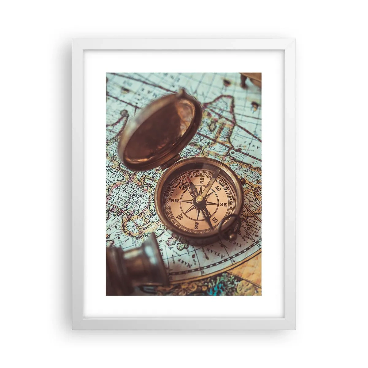 Póster en marco blanco - Para el aventurero - 30x40 cm