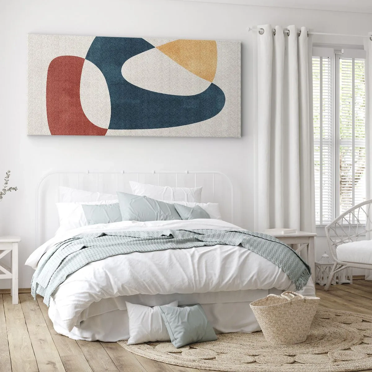 Cuadro sobre lienzo - Impresión de Imagen - Formas abstractas en colores armoniosos - 160x50cm - Influencias y metamorfosis - Decoración de pared moderna para salón y dormitorio ARTTOR