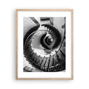 Póster en marco roble claro - Cada vez más alto - 40x50 cm