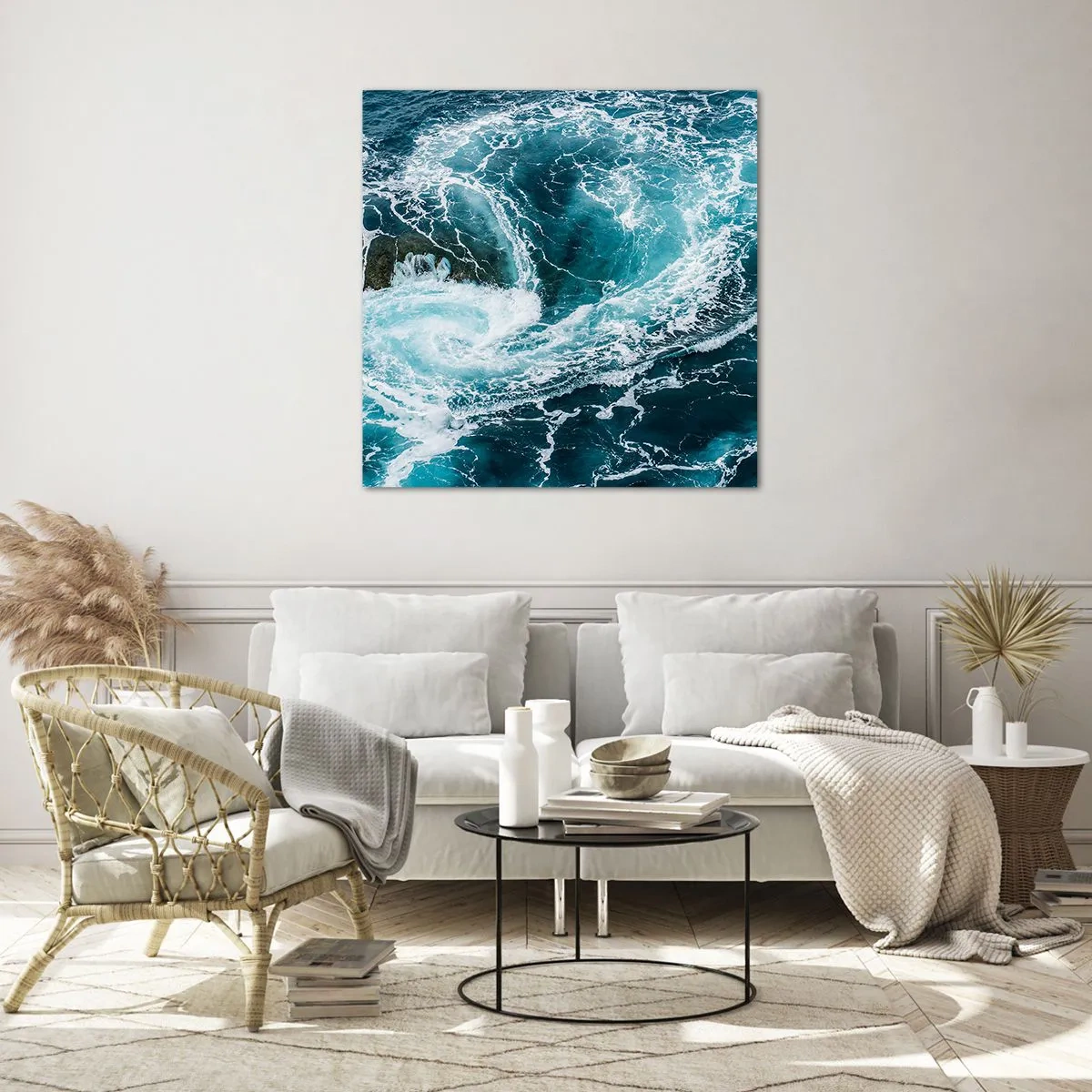 Cuadro sobre vidrio - Impresiones sobre Vidrio - Torbellino al núcleo de la Tierra - 30x30 cm