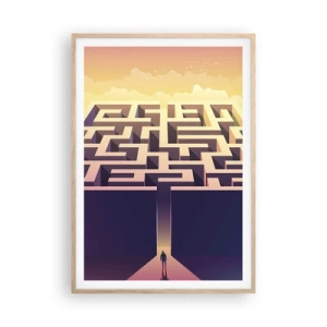 Póster en marco roble claro - Momento de tomar decisiones - 70x100 cm