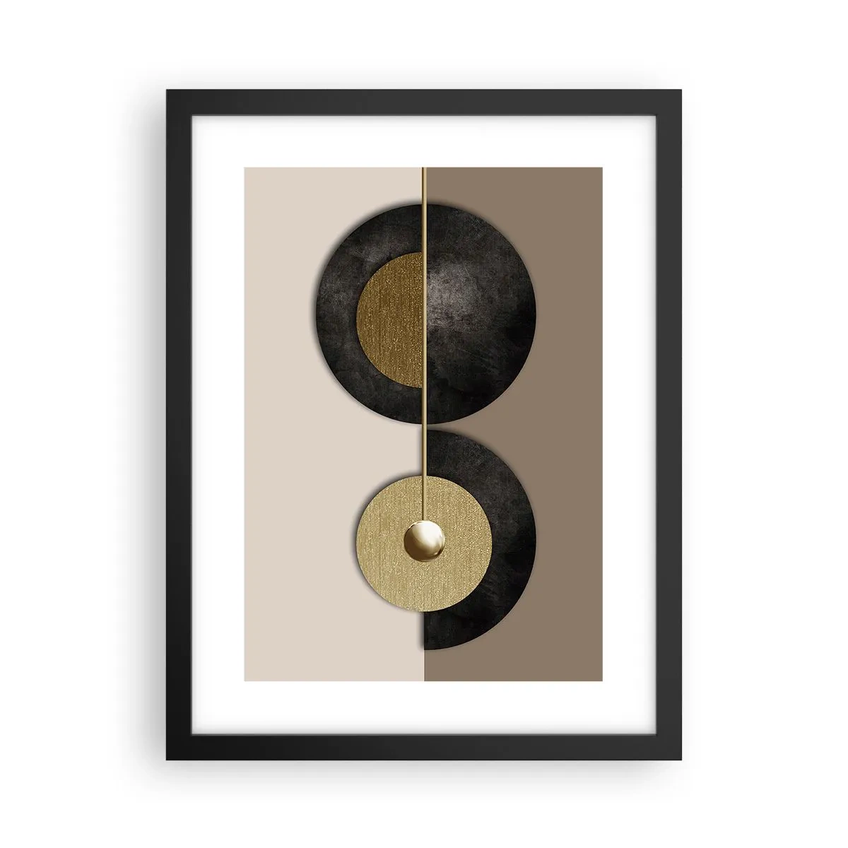 Póster en marco negro - Variaciones en torno a un círculo - 30x40 cm