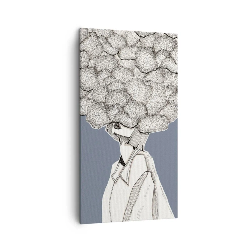 Cuadro sobre lienzo - Impresión de Imagen - Con la cabeza en las nubes - 45x80 cm