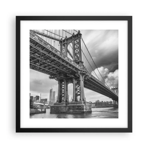 Póster en marco negro - Al corazón de la ciudad - 40x40 cm