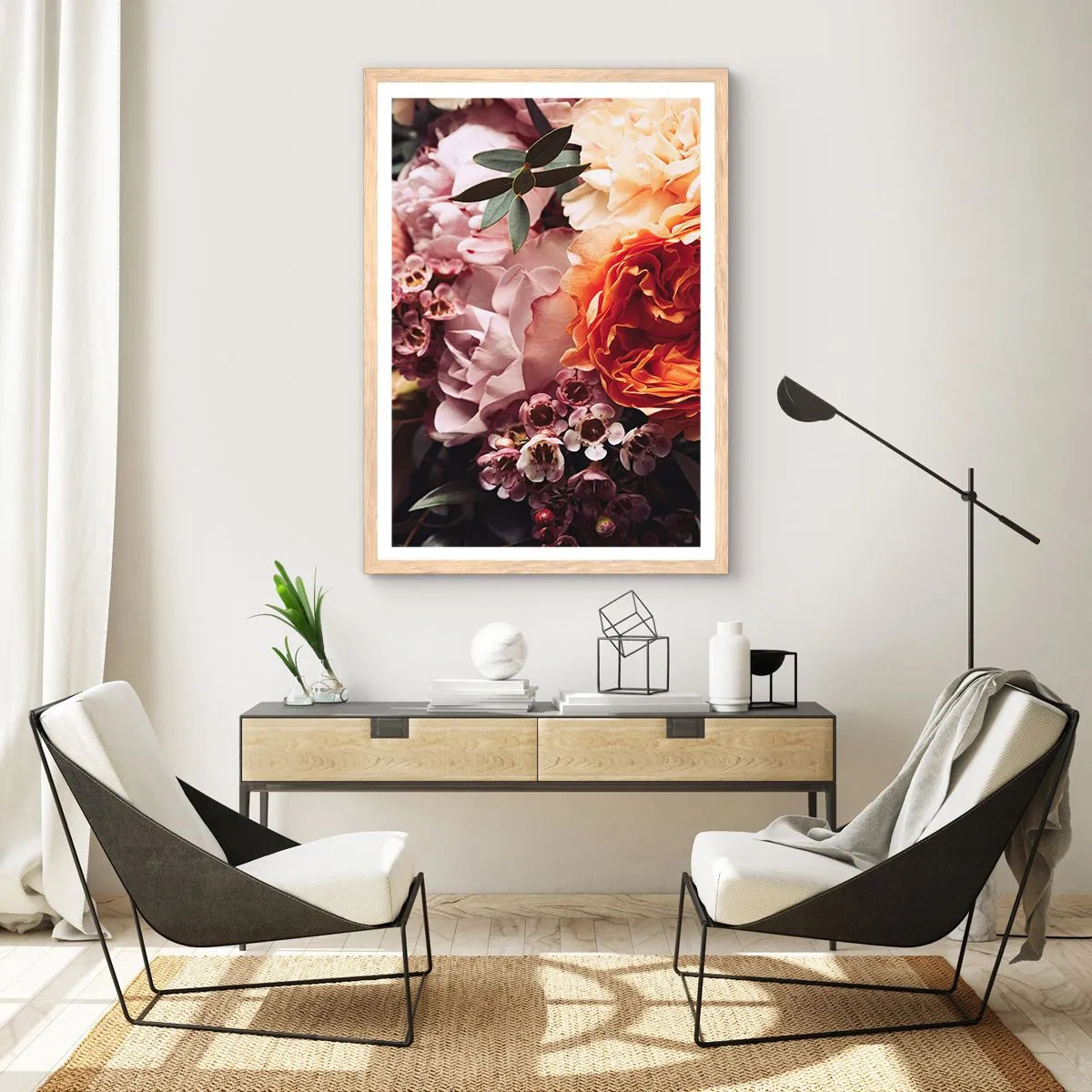 Póster en marco roble claro - Belleza envolvente - 50x70 cm
