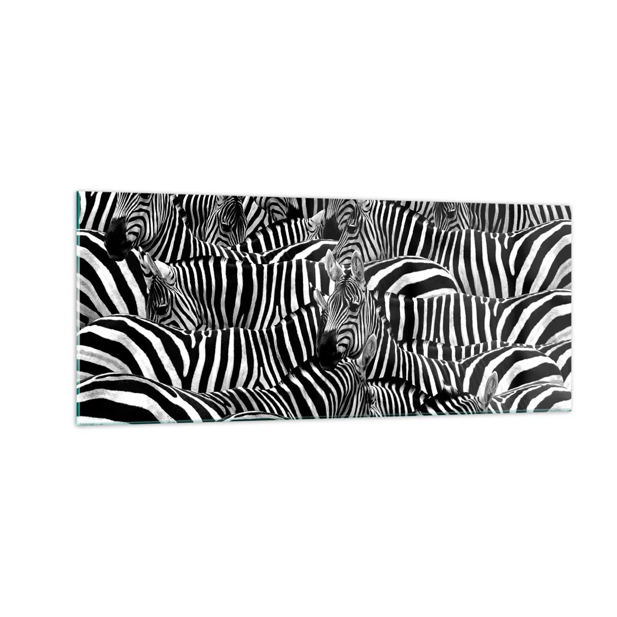 Cuadro sobre vidrio - Impresiones sobre Vidrio - Retrato a rayas - 100x40 cm