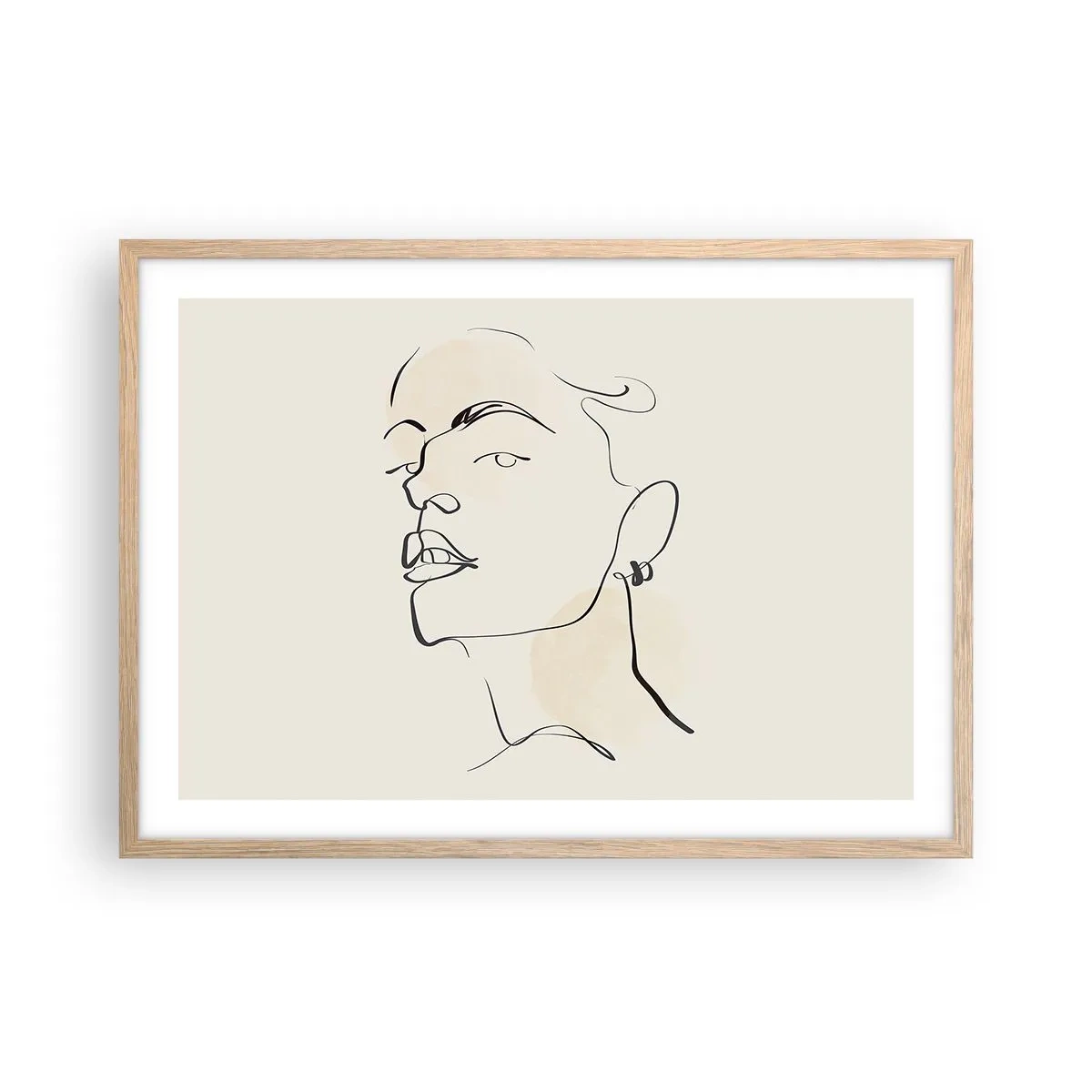 Póster en marco roble claro - Una mirada orgullosa - 70x50 cm