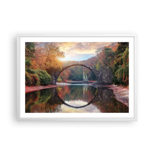 Póster en marco blanco - Al otro lado del espejo - 70x50 cm