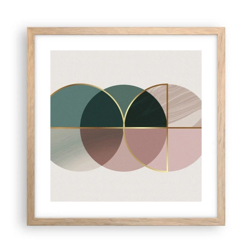 Póster en marco roble claro - Círculo tras círculo... - 40x40 cm