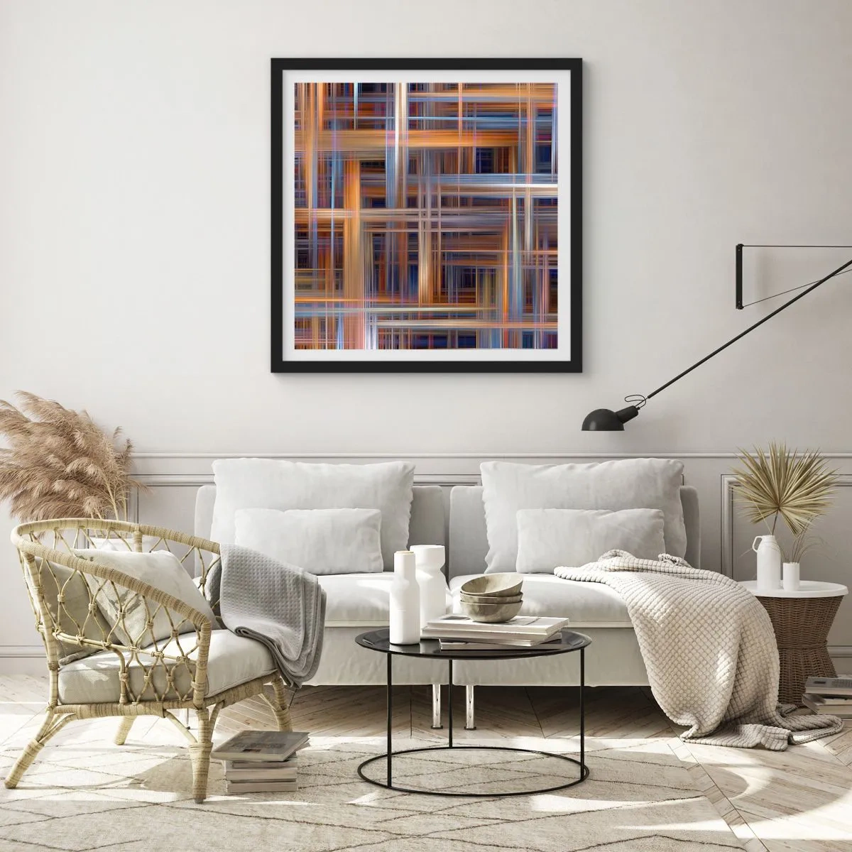 Póster en marco negro - Tejido de luz - 30x30 cm