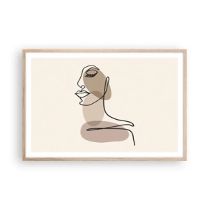 Póster en marco roble claro - Una línea de hermosura - 91x61 cm