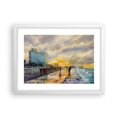 Póster en marco blanco - Vida en la orilla - 40x30 cm