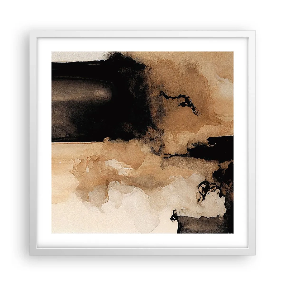 Póster en marco blanco - Una abstracción intrigante - 50x50 cm