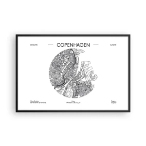 Póster en marco negro - Anatomía de Copenhague - 91x61 cm