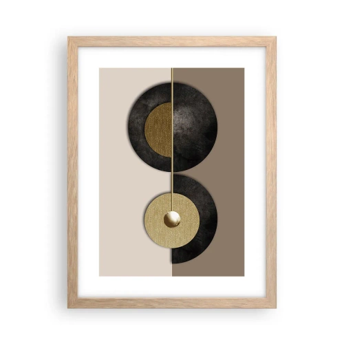 Póster en marco roble claro - Variaciones en torno a un círculo - 30x40 cm