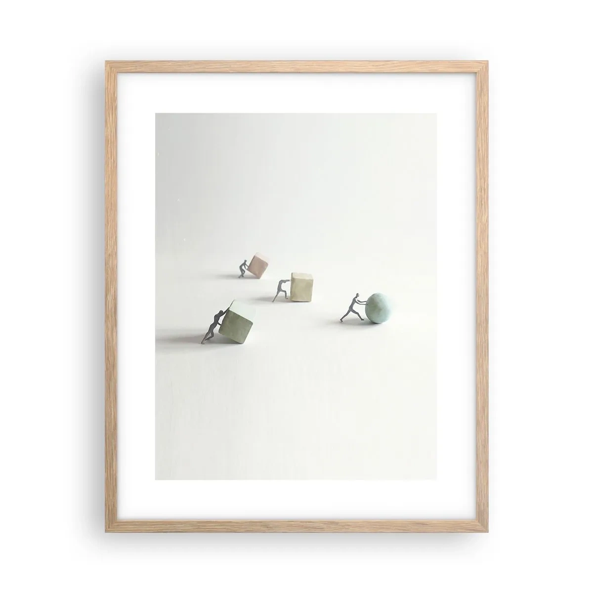 Póster en marco roble claro - El avance de la geometría - 40x50 cm