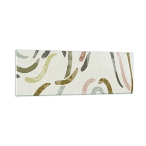 Cuadro sobre vidrio - Impresiones sobre Vidrio - La alegre danza de la abstracción - 90x30 cm