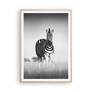 Póster en marco roble claro - Resulta que el mundo es blanco y negro - 70x100 cm
