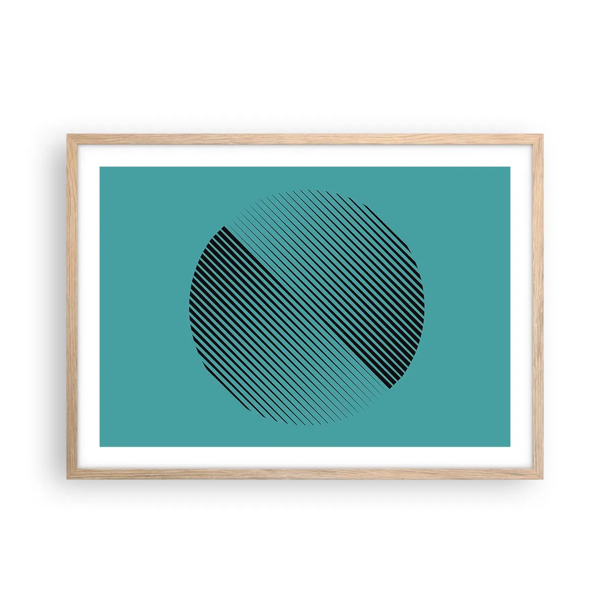 Póster en marco roble claro - El círculo: una variación geométrica - 70x50 cm