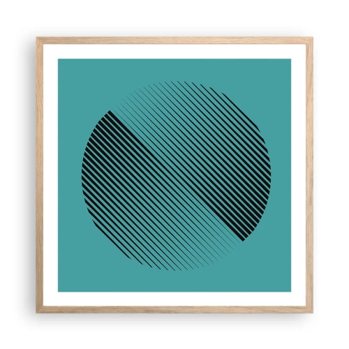 Póster en marco roble claro - El círculo: una variación geométrica - 60x60 cm