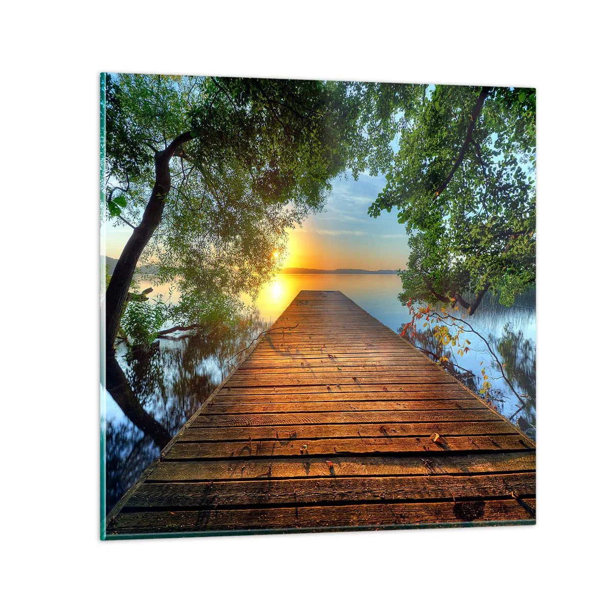 Cuadro sobre vidrio - Impresiones sobre Vidrio - Tómate tu tiempo, siéntate - 50x50 cm