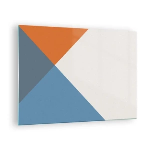 Cuadro sobre vidrio - Impresiones sobre Vidrio - Composición geométrica con triángulos de colores. - 70x50cm - Desde el punto de vista de... - Decoración de pared moderna para salón y dormitorio ARTTOR