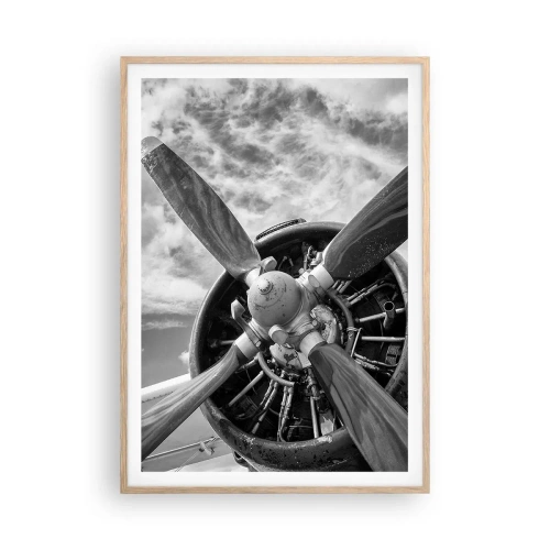 Póster en marco roble claro - Conquistador de los cielos - 70x100 cm