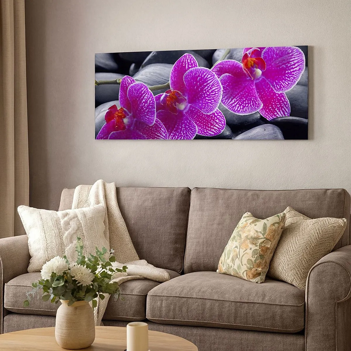 Cuadro sobre lienzo - Impresión de Imagen - Las piedras brillan con deleite - 100x40 cm