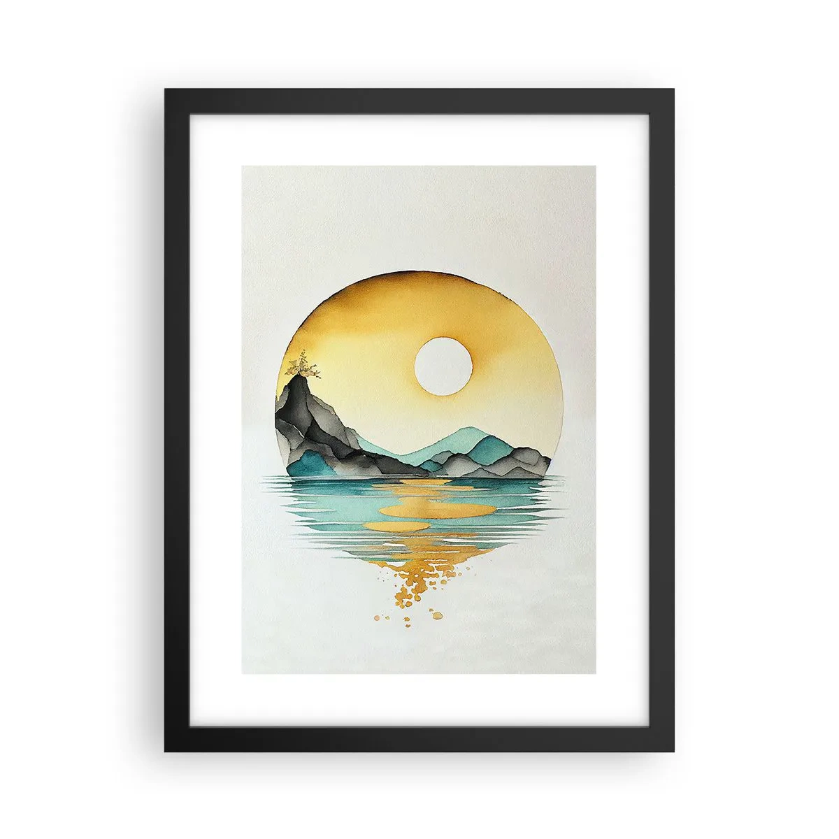 Póster en marco negro - En un círculo de belleza - 30x40 cm