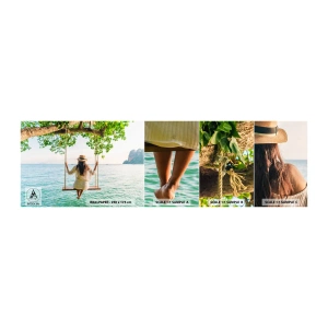 Muestra de fotomural autoadhesivo Deluxe Sticker - La vida es bella - Relajación, Balancearse, Mujer - 100x30 cm