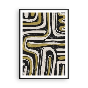Póster en marco negro - Composición: tramos y callejones - 70x100 cm