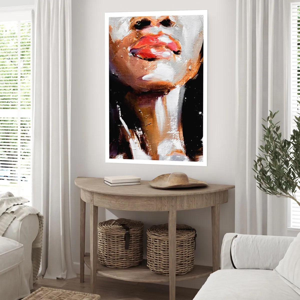 Póster - Retrato abstracto de una mujer con labios rojos. - 50x70cm - Orgullo sin prejuicios - Decoración de pared moderna para salón y dormitorio ARTTOR