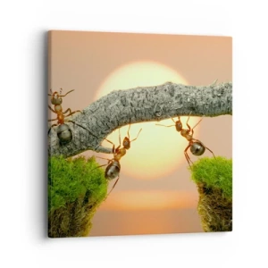 Cuadro sobre lienzo - Impresión de Imagen - Trabajar juntos con alegría - 40x40 cm