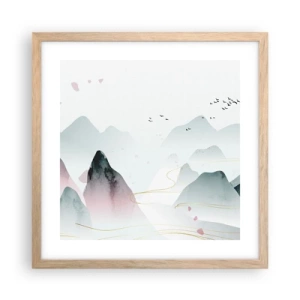 Póster en marco roble claro - Sobre las cimas - 40x40 cm