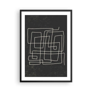 Póster en marco negro - Abstracción geométrica sobre fondo negro - 50x70cm - No es tan sencillo - Decoración de pared moderna para salón y dormitorio ARTTOR