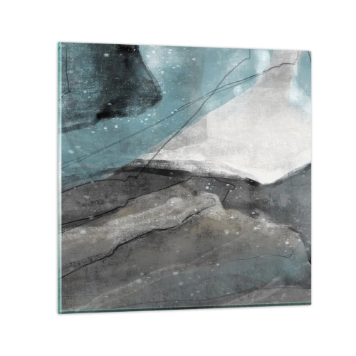 Cuadro sobre vidrio - Impresiones sobre Vidrio - Abstracción: rocas y hielo - 50x50 cm