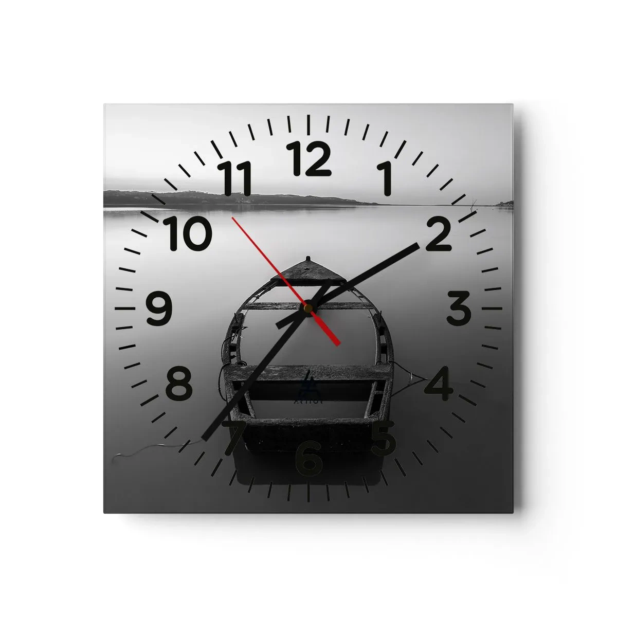 Reloj de pared - Reloj de vidrio - Anhelo y melancolía - 30x30 cm