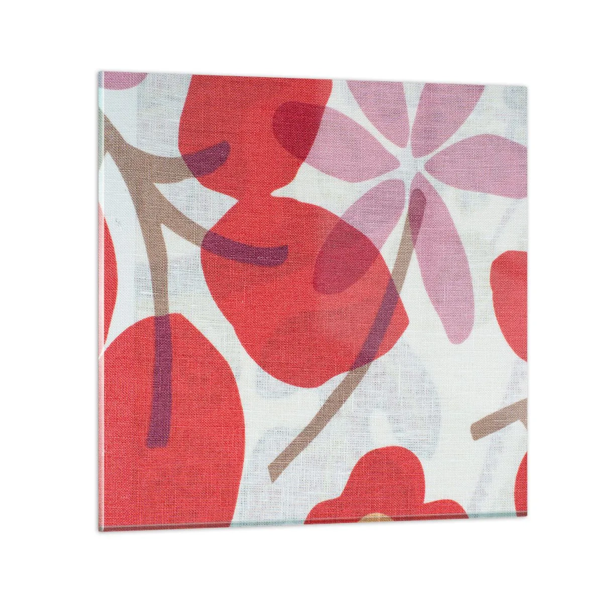 Cuadro sobre vidrio - Impresiones sobre Vidrio - Composición floral en rosa - 30x30 cm