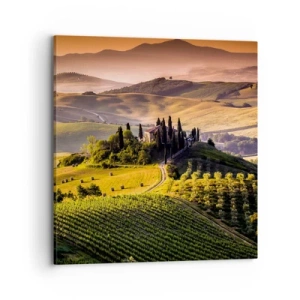 Cuadro sobre lienzo - Impresión de Imagen - Paisaje toscano - 70x70 cm